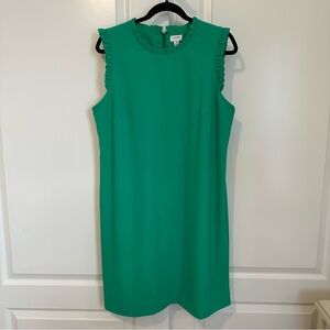 J. Crew Vibrant Green Ruffle Dress Size 16